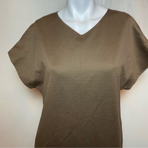 Tomorrowland Woman’s Textured Mid Length Brown Shift Dress- Medium - Picture 2 of 7